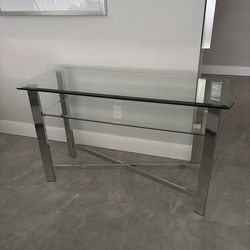 Glass top console accent table