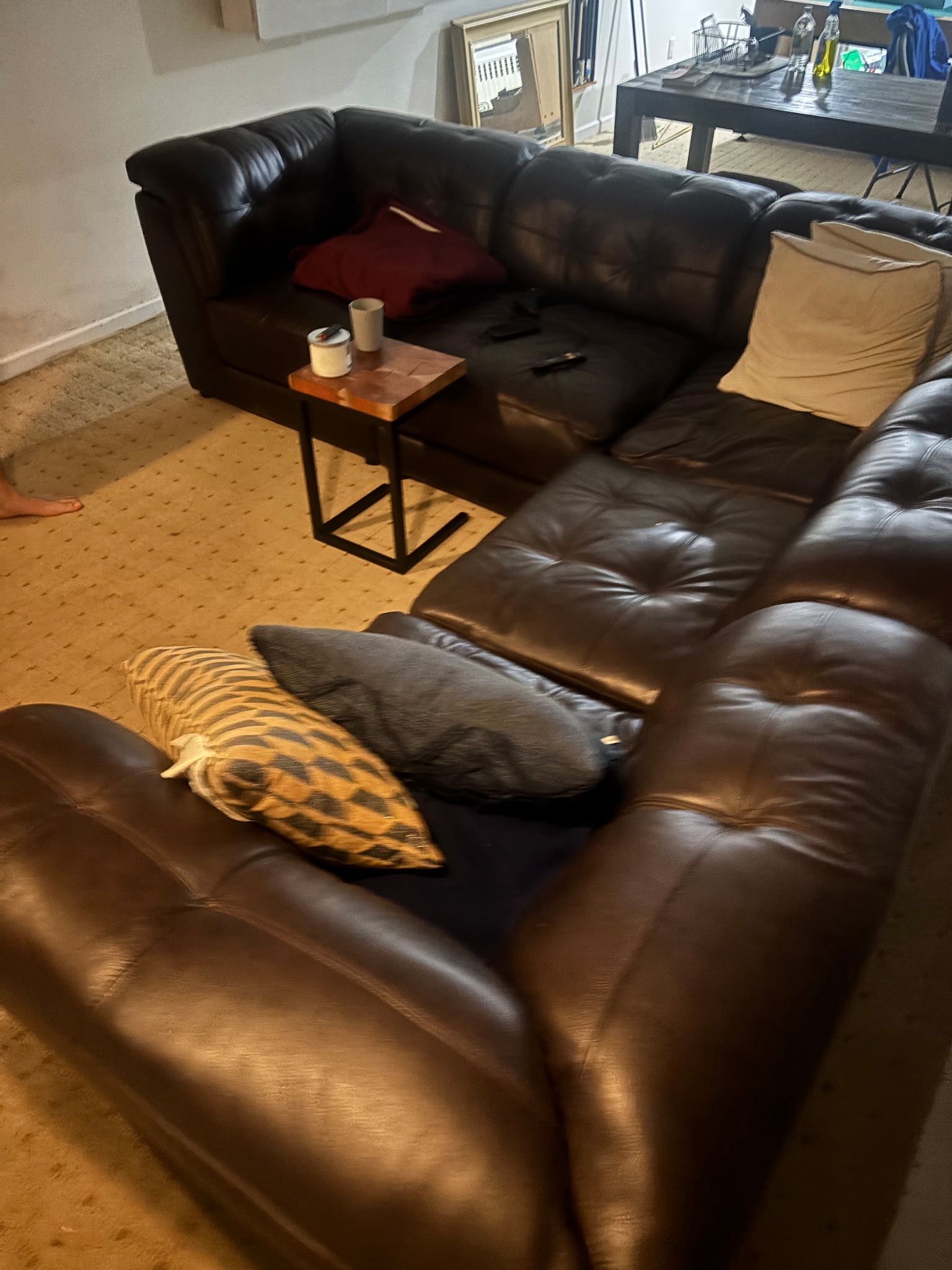 New Leather Sectional Couch