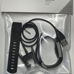 New Fitbit Charge 2 Heart Rate Black Fb407sbks L/S BAND 