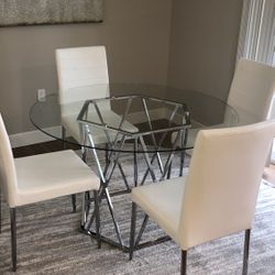 Round Glass Dining Room Table 