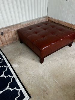 Leather ottoman