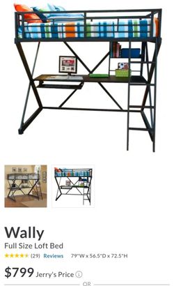 Full Size Loft Bed w/Desk