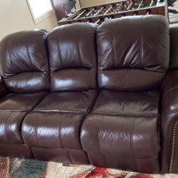 3 Seats genuine Leather Sofa With 2 Reclining Seats