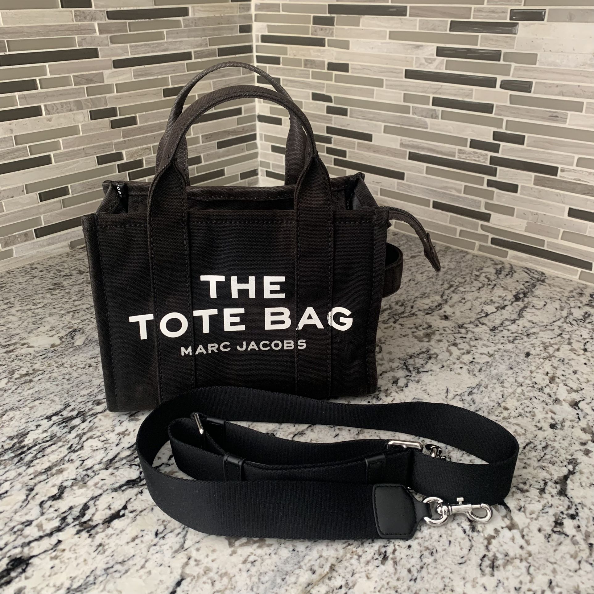 Marc Jacobs The Canvas Small Tote Crossbody Bag / Purse Black - Used