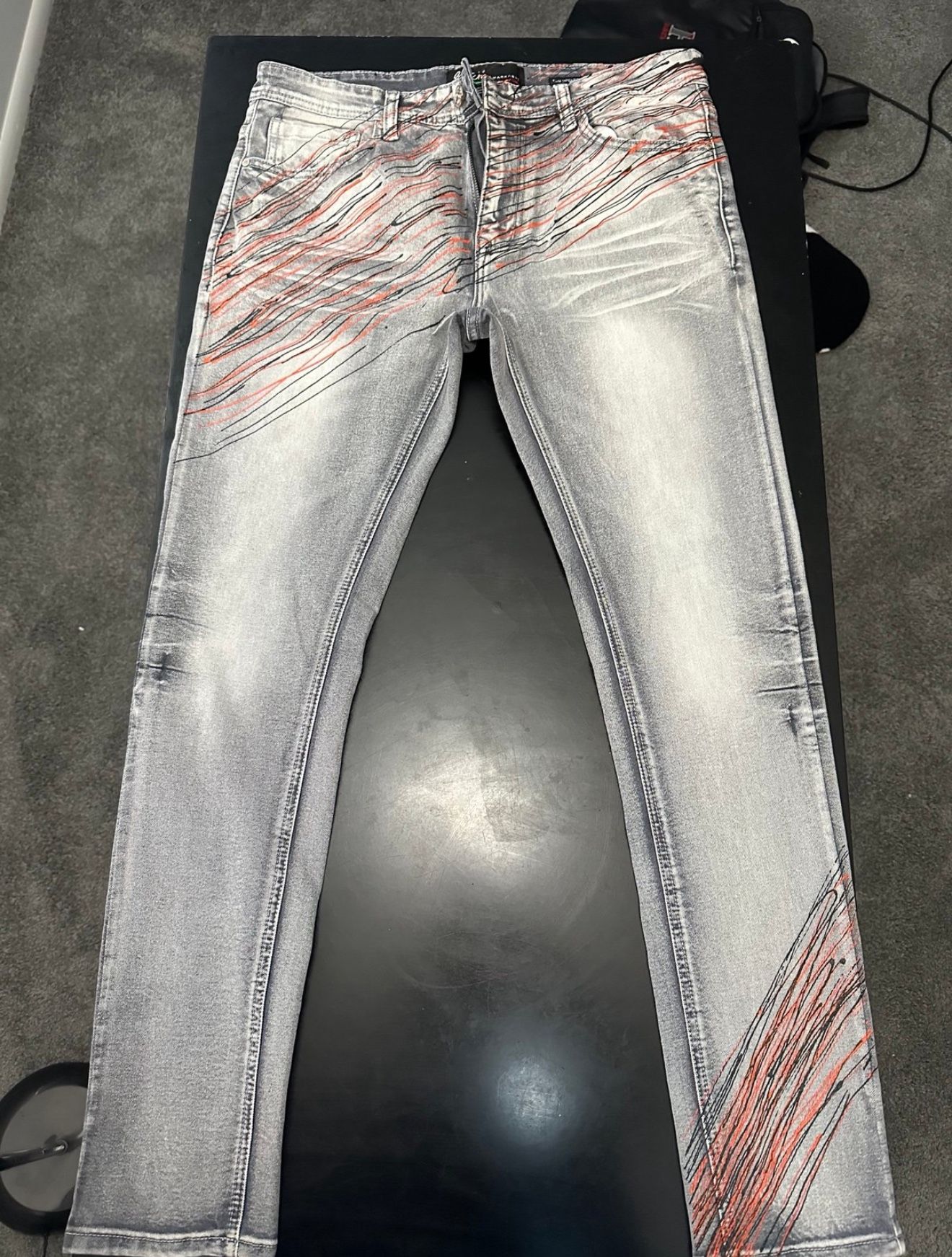 Switch Remarkable Slim Taper Fit Paint Streak Jeans