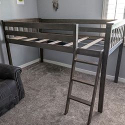 Max & Lily Low Loft Twin Bed Frame w/Ladder