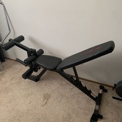 Marcy Adjustable Weight Bench - Incline/Decline/Flat/Upright with Leg Extension/Curl attachment 