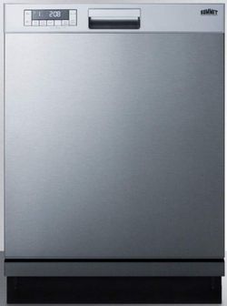Summit DW2435SS 24 Built in Dishwasher W/ 5 Cycles & LED Display - Stainless Steel, 115v, Silver
