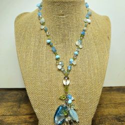 Sterling Silver Crystal Beads Necklace