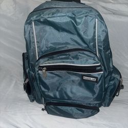 Route 66 Large Green Backpack 19x9 inches 8 Pockets Book Bag College School