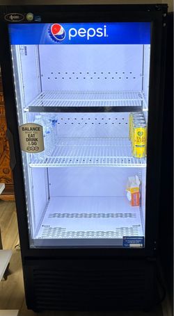 Pepsi themed upright refrigerator/cooler