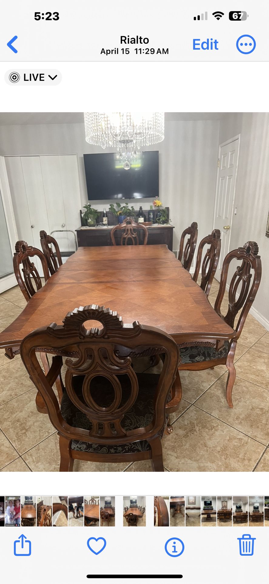 8 Chairs , Dining Room Table