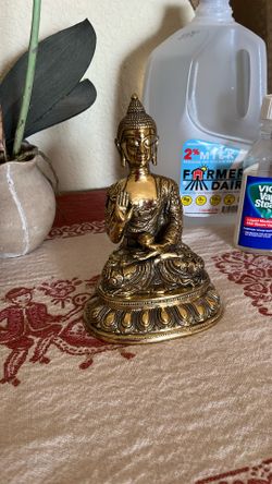 Bronze Buddha Statue 6.5”H 4”W