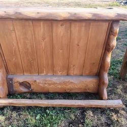 Rustic Live Edge Wooden Bar with Shelving 1969 Handmade