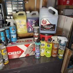 Chemical Guys BUF612 TORQX; Butter Wet Wax, Quick Detailer;  VSS,  Pad Conditioner; Adam’s Wheel And Tire Cleaner, Ultimate Glaze; Citrus Shampoo