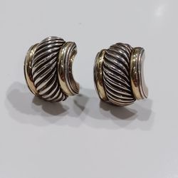 David Yurman Sterling Silver/14 Kt Earrings