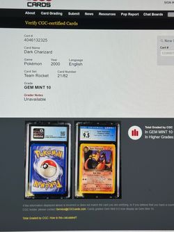 dark charizard cgc 10