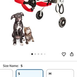 Dog Wheelchair Adjustable Dog Cart Lightweight Pet/Doggie Wheelchairs for Back Legs Assist Small Pets with Paralyzed Hind Limbs to Recover Their Mobil