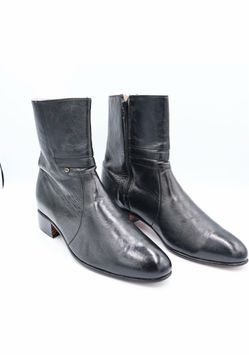 Black Leather Ankle Boots  ELDORADO with Side Zip size 29 Mex -11 USA