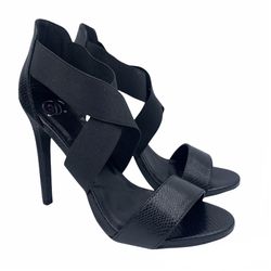 NIB women’s elastic crisscross straps open toe heels Size 9 