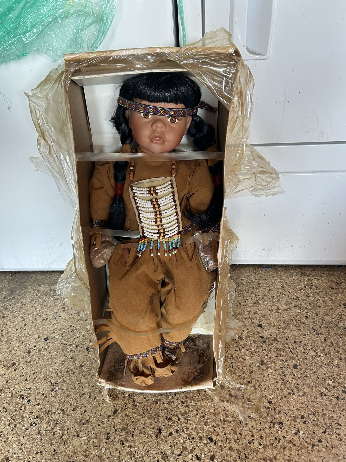 24” Porcelain Native American Doll