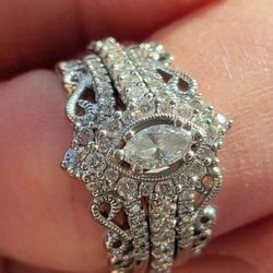 2/3 ct Diamond Wedding ring set, white gold