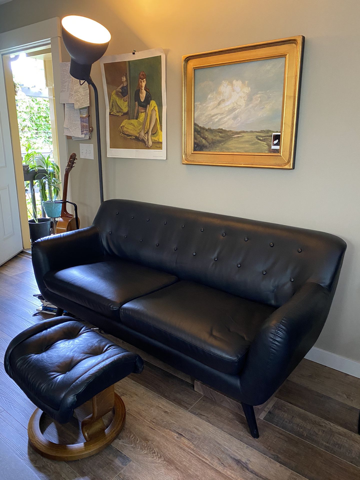 Faux Leather Couch / Loveseat (tufted back) 72x32