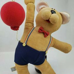 Dakin Plush Bear with Red Balloon Stuffed Animal 1980 Anne Klocko Design