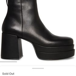 
Steve Madden Viper, black leather platform boots, brand new in box, Size 13