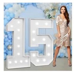 New 15 Quincenera Light Up Numbers 
