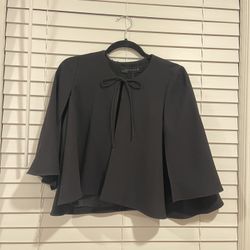 NWT ZARA Classic Black Cape/Blouse/Top, size S