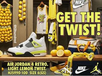 Air Jordan 4 Retro “Light Lemon Twist” HJ5990-100 - Size 6(GS)
