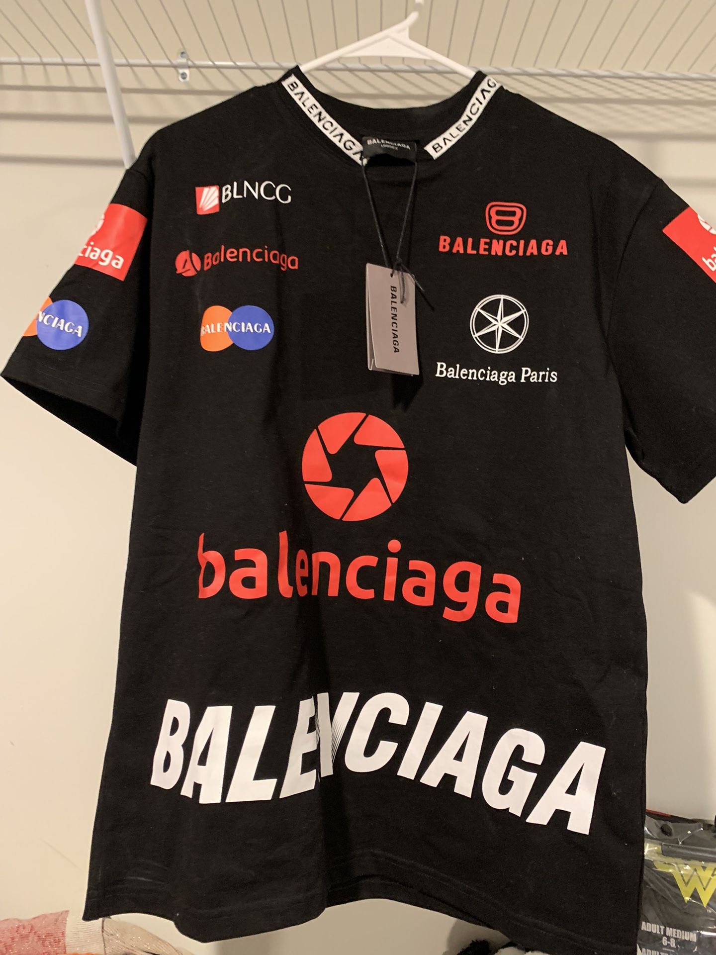 BALENCIAGA TOP LEAGUE T-SHIRT OVERSIZED IN BLACK