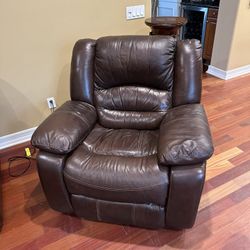 Chocolate Brown Leather Recliner