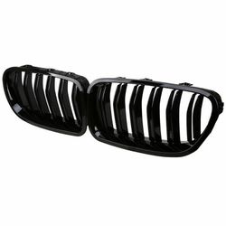 F10 Grille, Front Kidney Grill for 2010-2016 BMW 5 Series F10 F11 And F10 M5 (Single Slat Gloss Black Grill, 2-pc Set)