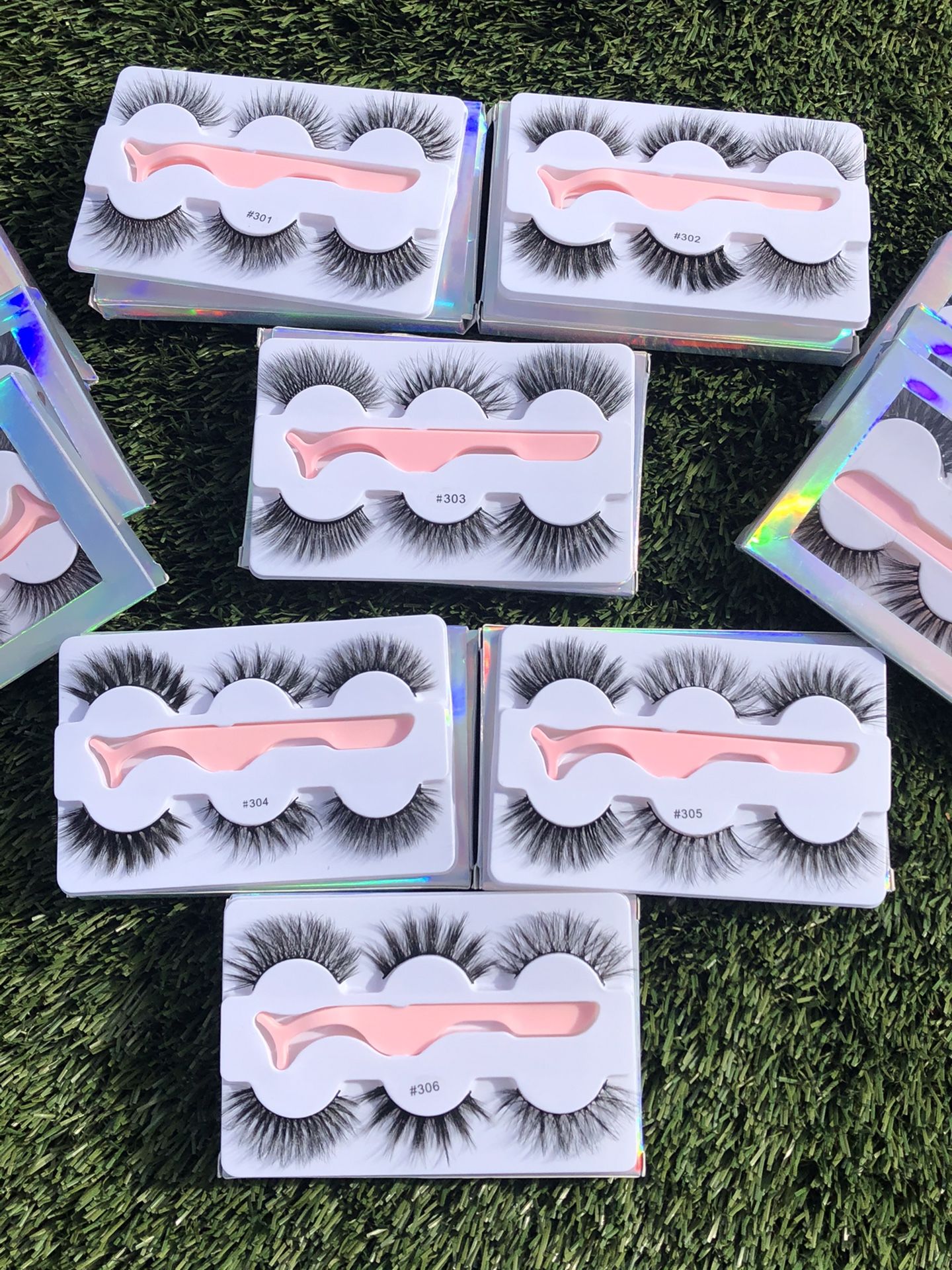 Eyelashes Three Dollars Each Pink Tweezers Free 😻