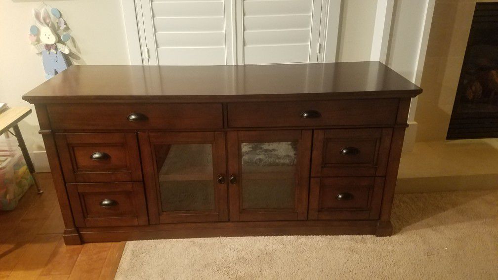 Wood TV stand from Costco