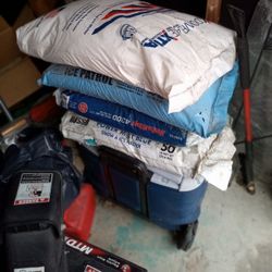 (3) 50 Lb Bags Of Calcium & 1 50 Lb Bag Of Blue Rock Salt Use . Salt Is Fresh Not Hardened Up! As You Know These Are Expensive!  Well Give Great Deal