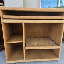 Solid Wood Computer Desk On Wheels