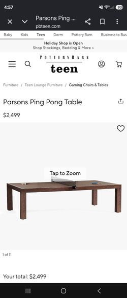 Pottery Barn Teen Parsons Ping Pong Table