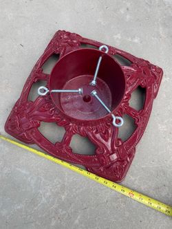 New Heavy Duty Cast Iron Christmas Tree Stand – Red