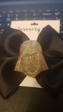 Daryn vader glitter and black hair bow