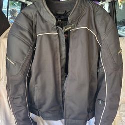 Motorcycle Jacket Tourmaster Intake Air 4 Black Gray Armor Reflect -Mens L