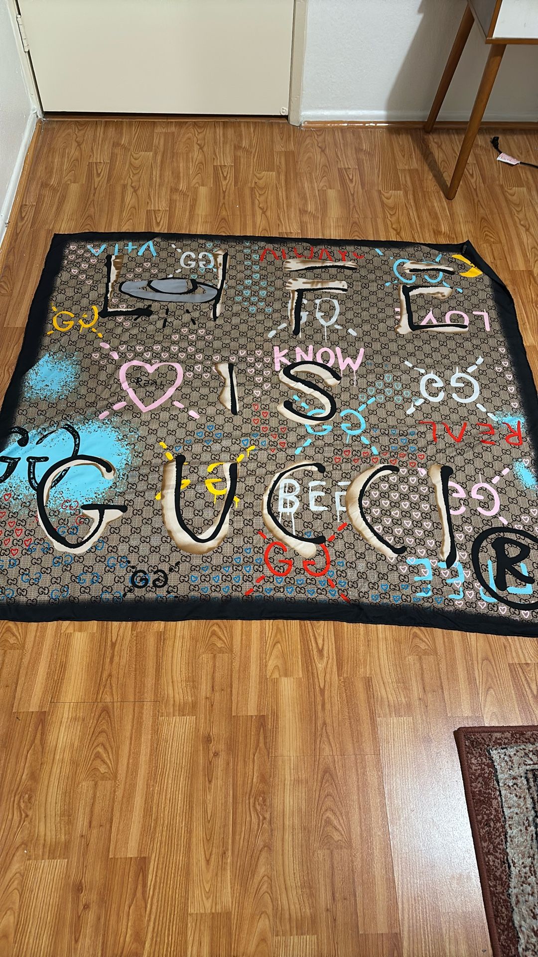 Gucci Scarf Gucci Ghost "Life is Gucci" silk scarf