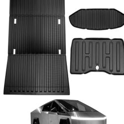 LANSAN Cybertruck Accessories, Truck Bed Mat,Cargo Liner,Frunk Mat Rear Sub Trunk Mat for Tesla Cybertruck 2024 2023(TPE)