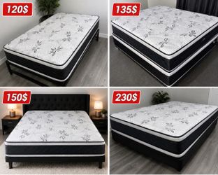 Mattress with Box Spring – Multiple Sizes