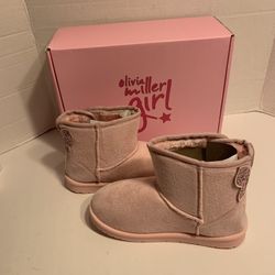 Olivia Miller Girl - Pink Boot -  Butterfly - Girls Shoes Sizes  2 or 3 