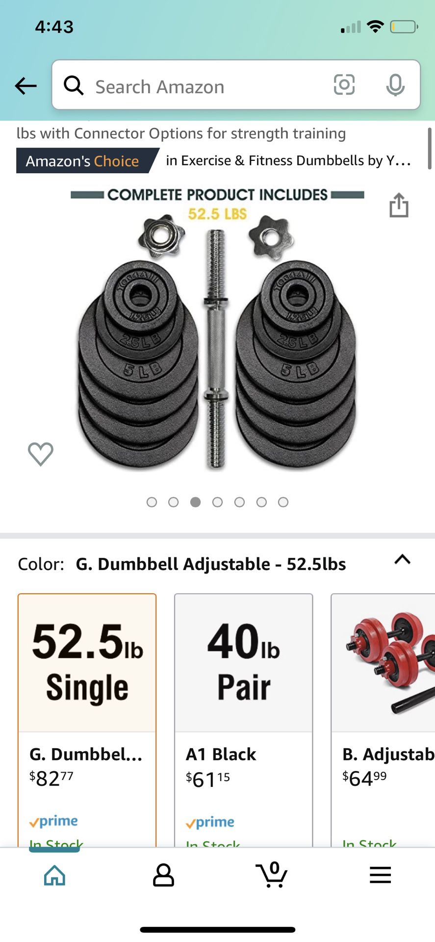 Adjustable dumbbells 