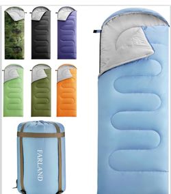 FARLAND Sleeping Bags for Adults, 3 Season Warm & Cool Weather, sky blue