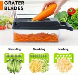 16PCS Vegetable Chopper, Professional Onion Chopper, Multi-Functional Food Chopper, Kitchen Vegetable Slicer/Dicer, Vegetable Chopper, Carrot Chopper 